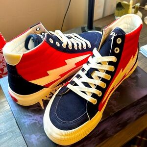 Revenge X Storm Vol. 2 High-Top Navy Red w/White Flame Mens Size 9 Extra Laces